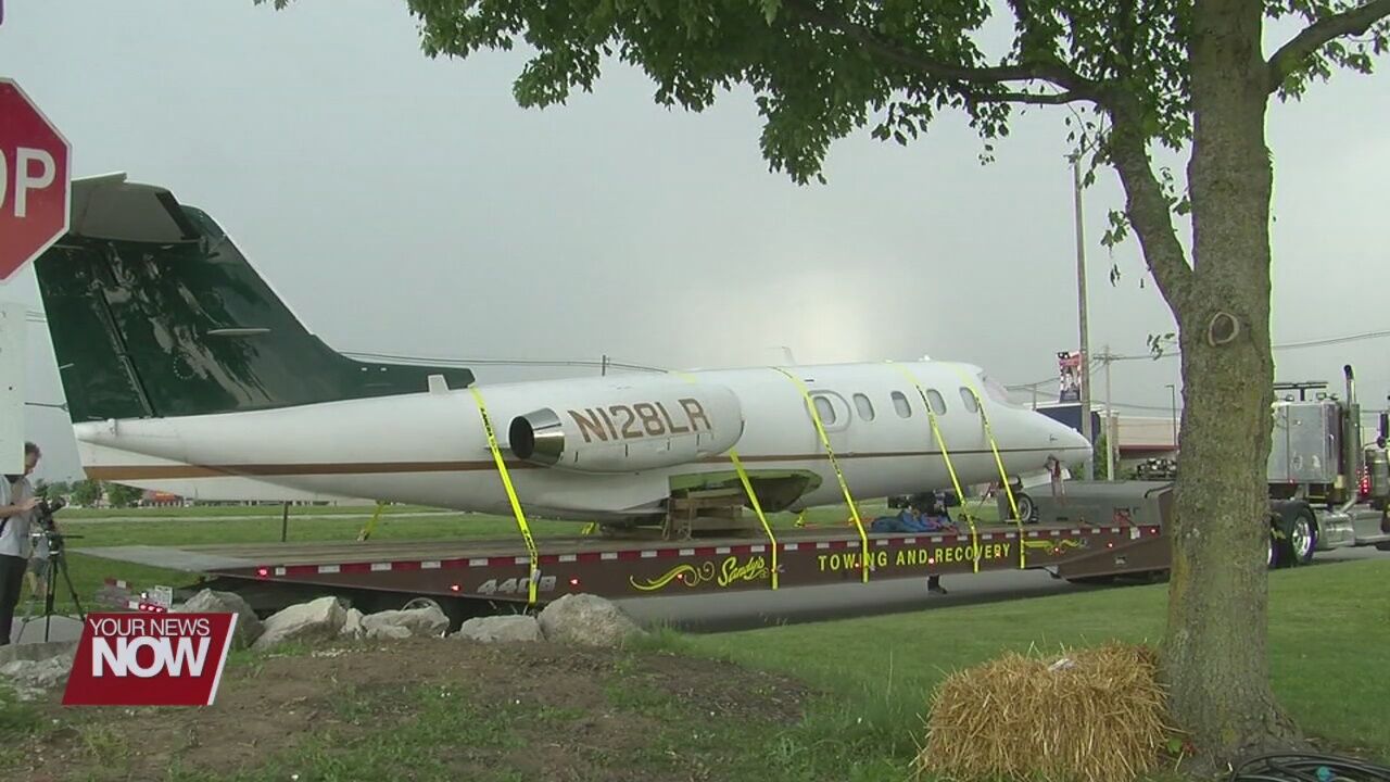 Armstrong's Learjet 28 makes its trip to the Armstrong Air and Space Museum